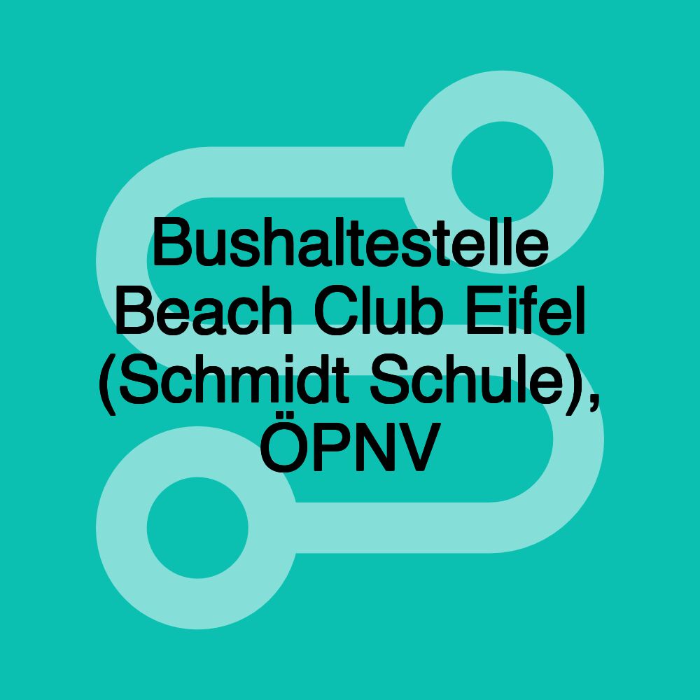 Bushaltestelle Beach Club Eifel (Schmidt Schule), ÖPNV